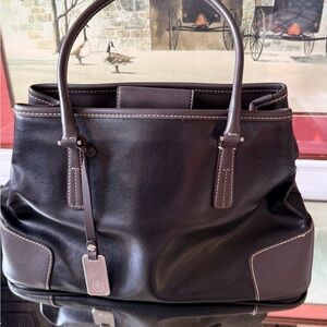 Liz Claiborne Black and Brown Tote Bag